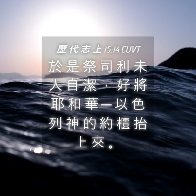 Picture 04 - 歷 代 志 上 15:14 CUVT - 於 是 祭 司 利 未 人 自 潔 ， 好 將 - Bible Verse Picture