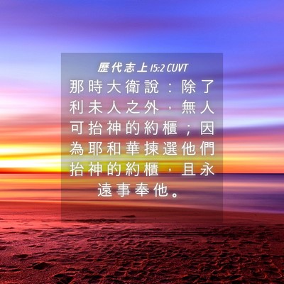 Picture 04 - 歷 代 志 上 15:2 CUVT - 那 時 大 衛 說 ： 除 了 利 未 人 之 - Bible Verse Picture