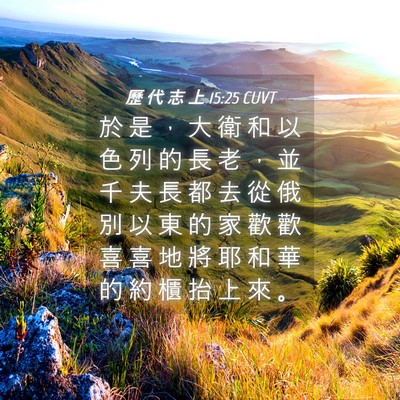 Picture 04 - 歷 代 志 上 15:25 CUVT - 於 是 ， 大 衛 和 以 色 列 的 長 老 - Bible Verse Picture