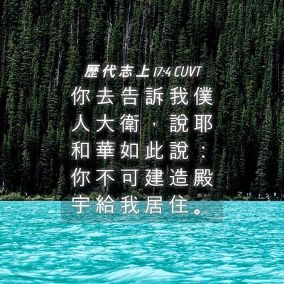 Picture 04 - 歷 代 志 上 17:4 CUVT - 你 去 告 訴 我 僕 人 大 衛 ， 說 耶 - Bible Verse Picture