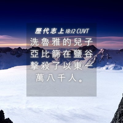 Picture 04 - 歷 代 志 上 18:12 CUVT - 洗 魯 雅 的 兒 子 亞 比 篩 在 鹽 谷 - Bible Verse Picture