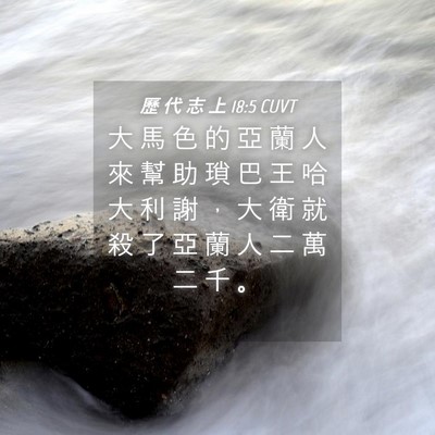 Picture 04 - 歷 代 志 上 18:5 CUVT - 大 馬 色 的 亞 蘭 人 來 幫 助 瑣 巴 - Bible Verse Picture