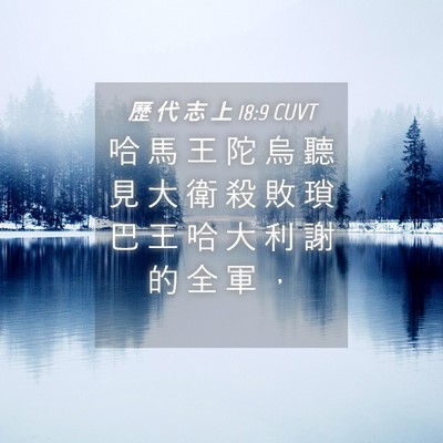 Picture 04 - 歷 代 志 上 18:9 CUVT - 哈 馬 王 陀 烏 聽 見 大 衛 殺 敗 瑣 - Bible Verse Picture