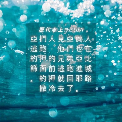 Picture 04 - 歷 代 志 上 19:15 CUVT - 亞 捫 人 見 亞 蘭 人 逃 跑 ， 他 們 - Bible Verse Picture