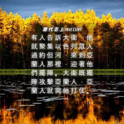 Picture 04 - 歷 代 志 上 19:17 CUVT - 有 人 告 訴 大 衛 ， 他 就 聚 集 以 - Bible Verse Picture