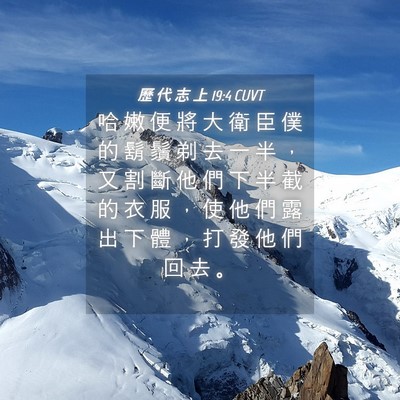Picture 04 - 歷 代 志 上 19:4 CUVT - 哈 嫩 便 將 大 衛 臣 僕 的 鬍 鬚 剃 - Bible Verse Picture