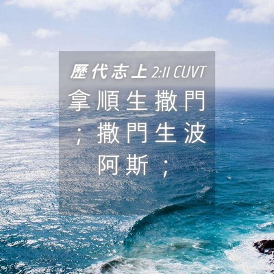 Picture 04 - 歷 代 志 上 2:11 CUVT - 拿 順 生 撒 門 ； 撒 門 生 波 阿 斯 - Bible Verse Picture