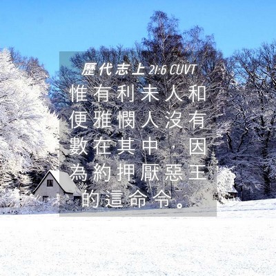Picture 04 - 歷 代 志 上 21:6 CUVT - 惟 有 利 未 人 和 便 雅 憫 人 沒 有 - Bible Verse Picture