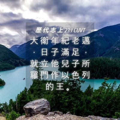 Picture 04 - 歷 代 志 上 23:1 CUVT - 大 衛 年 紀 老 邁 ， 日 子 滿 足 ， - Bible Verse Picture