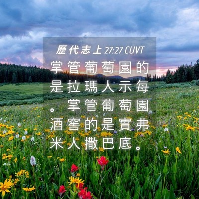Picture 04 - 歷 代 志 上 27:27 CUVT - 掌 管 葡 萄 園 的 是 拉 瑪 人 示 每 - Bible Verse Picture