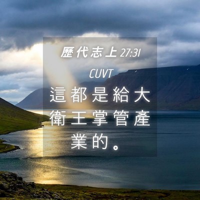 Picture 04 - 歷 代 志 上 27:31 CUVT - 這 都 是 給 大 衛 王 掌 管 產 業 的 - Bible Verse Picture