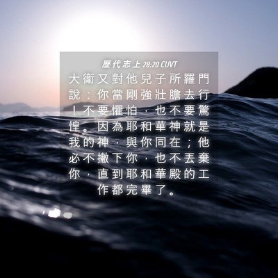 Picture 04 - 歷 代 志 上 28:20 CUVT - 大 衛 又 對 他 兒 子 所 羅 門 說 ： - Bible Verse Picture