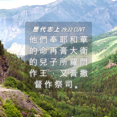 Picture 04 - 歷 代 志 上 29:22 CUVT - 他 們 奉 耶 和 華 的 命 再 膏 大 衛 - Bible Verse Picture