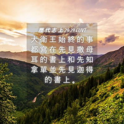 Picture 04 - 歷 代 志 上 29:29 CUVT - 大 衛 王 始 終 的 事 都 寫 在 先 見 - Bible Verse Picture