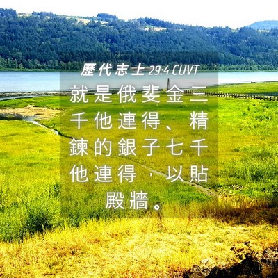 Picture 04 - 歷 代 志 上 29:4 CUVT - 就 是 俄 斐 金 三 千 他 連 得 、 精 - Bible Verse Picture