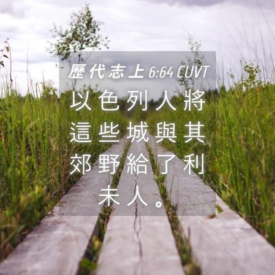 Picture 04 - 歷 代 志 上 6:64 CUVT - 以 色 列 人 將 這 些 城 與 其 郊 野 - Bible Verse Picture