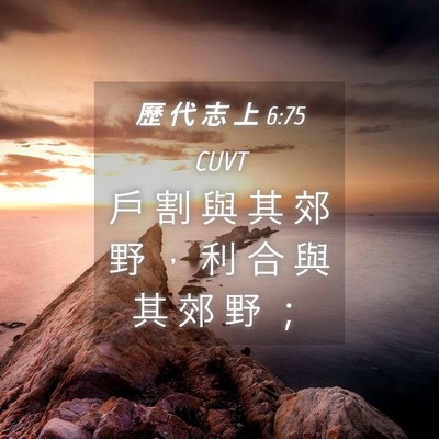 Picture 04 - 歷 代 志 上 6:75 CUVT - 戶 割 與 其 郊 野 ， 利 合 與 其 郊 - Bible Verse Picture