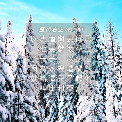 Picture 04 - 歷 代 志 上 7:23 CUVT - 以 法 蓮 與 妻 同 房 ， 他 妻 就 懷 - Bible Verse Picture