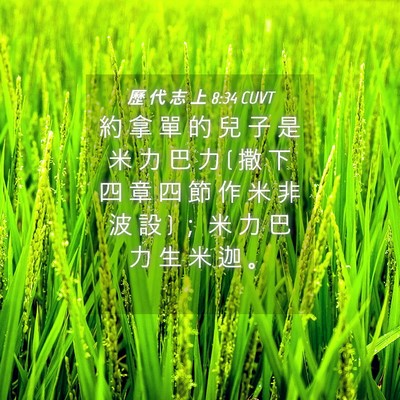 Picture 04 - 歷 代 志 上 8:34 CUVT - 約 拿 單 的 兒 子 是 米 力 巴 力 ( 撒 - Bible Verse Picture