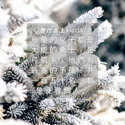 Picture 04 - 歷 代 志 上 8:40 CUVT - 烏 蘭 的 兒 子 都 是 大 能 的 勇 士 - Bible Verse Picture