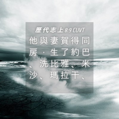 Picture 04 - 歷 代 志 上 8:9 CUVT - 他 與 妻 賀 得 同 房 ， 生 了 約 巴 - Bible Verse Picture
