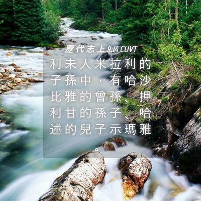 Picture 04 - 歷 代 志 上 9:14 CUVT - 利 未 人 米 拉 利 的 子 孫 中 ， 有 - Bible Verse Picture