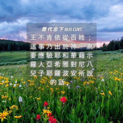 Picture 04 - 歷 代 志 下 10:15 CUVT - 王 不 肯 依 從 百 姓 ； 這 事 乃 出 - Bible Verse Picture
