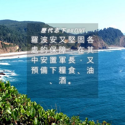 Picture 04 - 歷 代 志 下 11:11 CUVT - 羅 波 安 又 堅 固 各 處 的 保 障 ， - Bible Verse Picture
