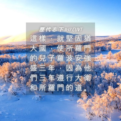 Picture 04 - 歷 代 志 下 11:17 CUVT - 這 樣 ， 就 堅 固 猶 大 國 ， 使 所 - Bible Verse Picture