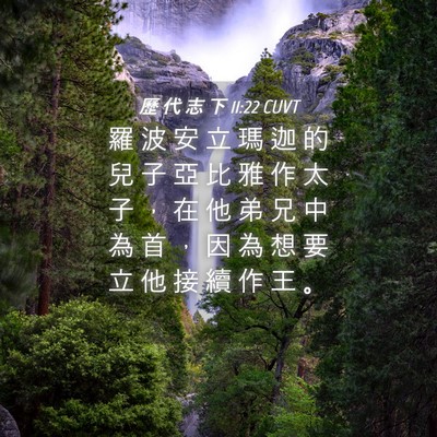 Picture 04 - 歷 代 志 下 11:22 CUVT - 羅 波 安 立 瑪 迦 的 兒 子 亞 比 雅 - Bible Verse Picture