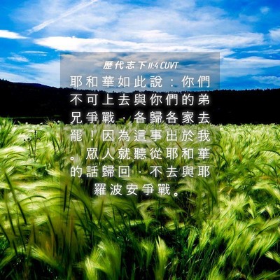 Picture 04 - 歷 代 志 下 11:4 CUVT - 耶 和 華 如 此 說 ： 你 們 不 可 上 - Bible Verse Picture