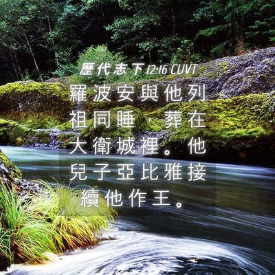 Picture 04 - 歷 代 志 下 12:16 CUVT - 羅 波 安 與 他 列 祖 同 睡 ， 葬 在 - Bible Verse Picture