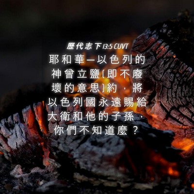 Picture 04 - 歷 代 志 下 13:5 CUVT - 耶 和 華 ─ 以 色 列 的 神 曾 立 鹽 ( - Bible Verse Picture