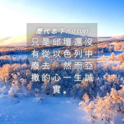 Picture 04 - 歷 代 志 下 15:17 CUVT - 只 是 邱 壇 還 沒 有 從 以 色 列 中 - Bible Verse Picture