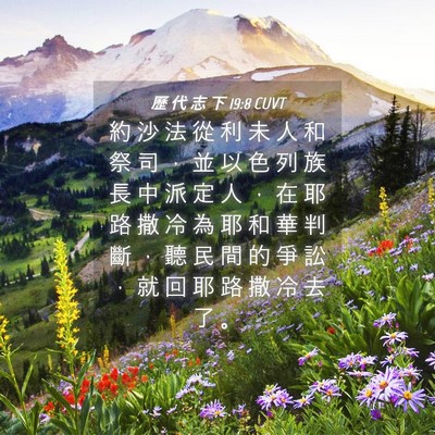 Picture 04 - 歷 代 志 下 19:8 CUVT - 約 沙 法 從 利 未 人 和 祭 司 ， 並 - Bible Verse Picture