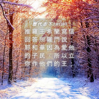 Picture 04 - 歷 代 志 下 2:11 CUVT - 推 羅 王 希 蘭 寫 信 回 答 所 羅 門 - Bible Verse Picture