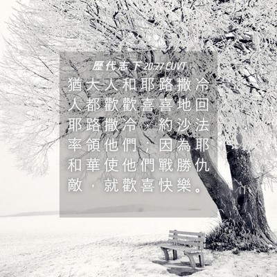 Picture 04 - 歷 代 志 下 20:27 CUVT - 猶 大 人 和 耶 路 撒 冷 人 都 歡 歡 - Bible Verse Picture