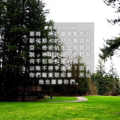 Picture 04 - 歷 代 志 下 24:20 CUVT - 那 時 ， 神 的 靈 感 動 祭 司 耶 何 - Bible Verse Picture