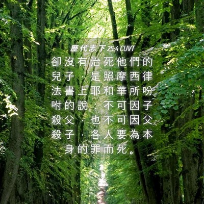 Picture 04 - 歷 代 志 下 25:4 CUVT - 卻 沒 有 治 死 他 們 的 兒 子 ， 是 - Bible Verse Picture