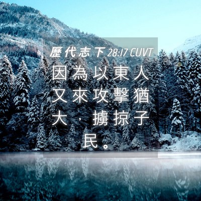 Picture 04 - 歷 代 志 下 28:17 CUVT - 因 為 以 東 人 又 來 攻 擊 猶 大 ， - Bible Verse Picture