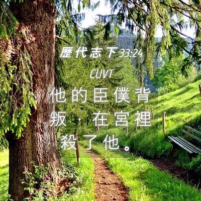 Picture 04 - 歷 代 志 下 33:24 CUVT - 他 的 臣 僕 背 叛 ， 在 宮 裡 殺 了 - Bible Verse Picture