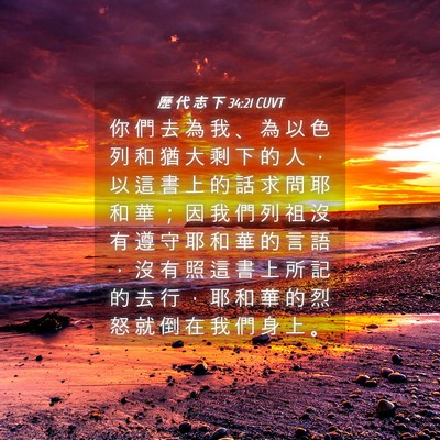 Picture 04 - 歷 代 志 下 34:21 CUVT - 你 們 去 為 我 、 為 以 色 列 和 猶 - Bible Verse Picture