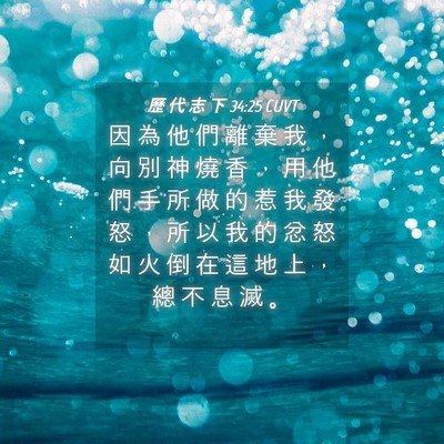 Picture 04 - 歷 代 志 下 34:25 CUVT - 因 為 他 們 離 棄 我 ， 向 別 神 燒 - Bible Verse Picture