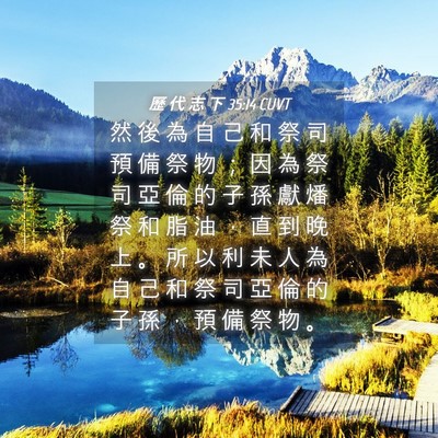 Picture 04 - 歷 代 志 下 35:14 CUVT - 然 後 為 自 己 和 祭 司 預 備 祭 物 - Bible Verse Picture