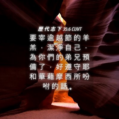 Picture 04 - 歷 代 志 下 35:6 CUVT - 要 宰 逾 越 節 的 羊 羔 ， 潔 淨 自 - Bible Verse Picture