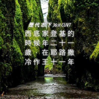 Picture 04 - 歷 代 志 下 36:11 CUVT - 西 底 家 登 基 的 時 候 年 二 十 一 - Bible Verse Picture