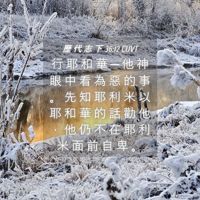 Picture 04 - 歷 代 志 下 36:12 CUVT - 行 耶 和 華 ─ 他 神 眼 中 看 為 惡 - Bible Verse Picture