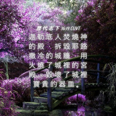 Picture 04 - 歷 代 志 下 36:19 CUVT - 迦 勒 底 人 焚 燒 神 的 殿 ， 拆 毀 - Bible Verse Picture