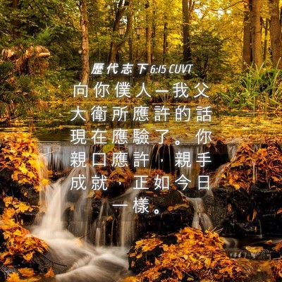 Picture 04 - 歷 代 志 下 6:15 CUVT - 向 你 僕 人 ─ 我 父 大 衛 所 應 許 - Bible Verse Picture