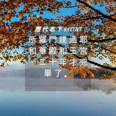 Picture 04 - 歷 代 志 下 8:1 CUVT - 所 羅 門 建 造 耶 和 華 殿 和 王 宮 - Bible Verse Picture